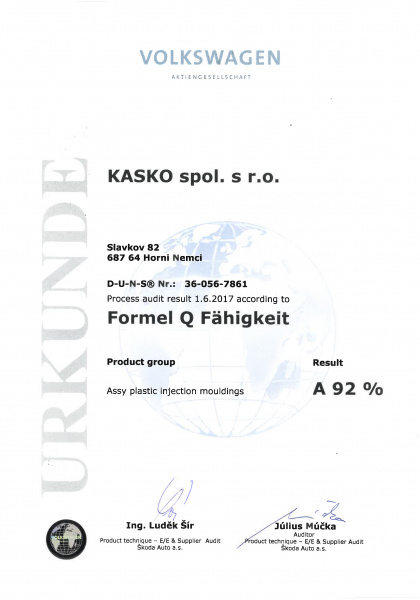 Volkswagen certifikát