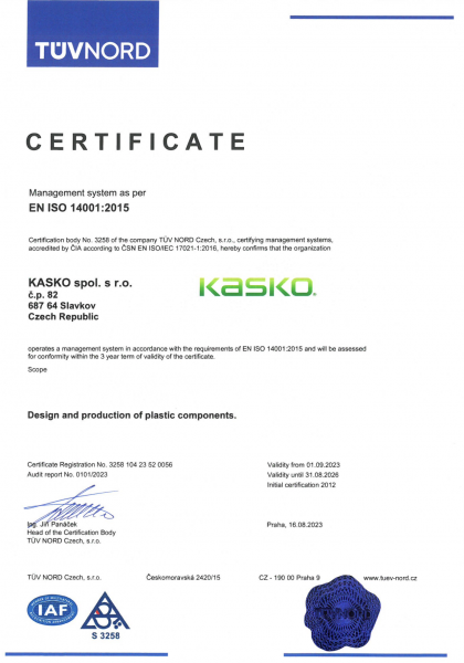 Certificate for management system